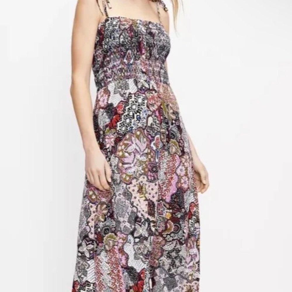NWT - LOFT Petite Smock Midi pattern dress